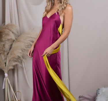 Vestido Colomba Cereza/Mostaza