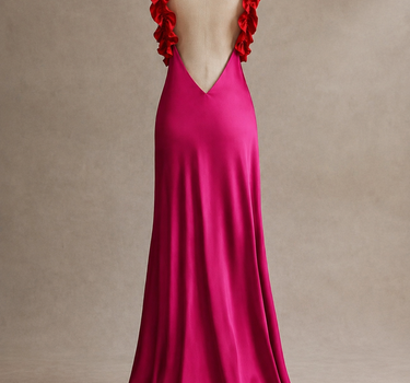 Ruffles Magenta/ Red Dress