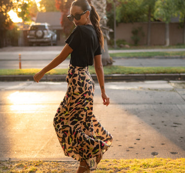 Animal Beige/ Fuchsia Skirt
