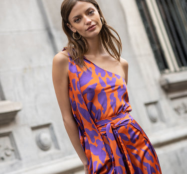 Blusa Animal Naranja/Violeta