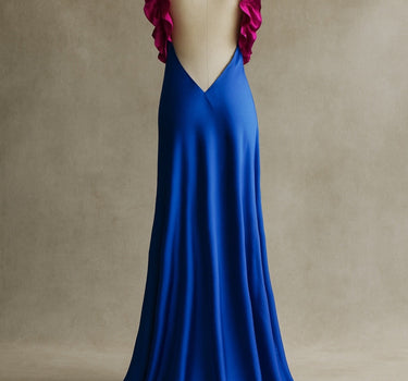 Ruffles Blue/ Magenta Dress