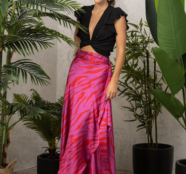 Falda cebra fucsia