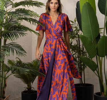 Mila Orange/Violet Dress