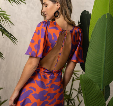 Vestido Mila Naranja/Violeta