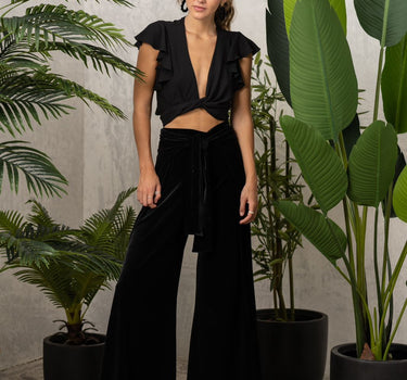 Pantalones negros de terciopelo