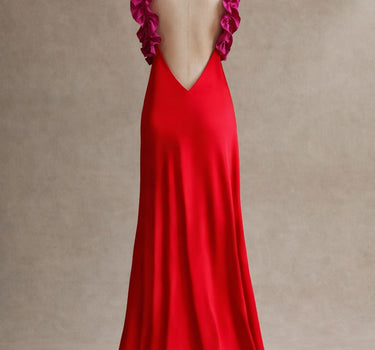Ruffles Red/ Magenta Dress