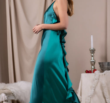 Vestido Afrodita Esmeralda/Verde Azulado