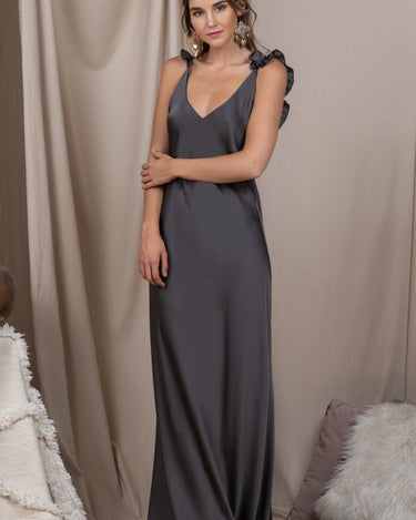Ruffles Graphite Dress