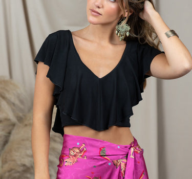 Ruffles Black Top